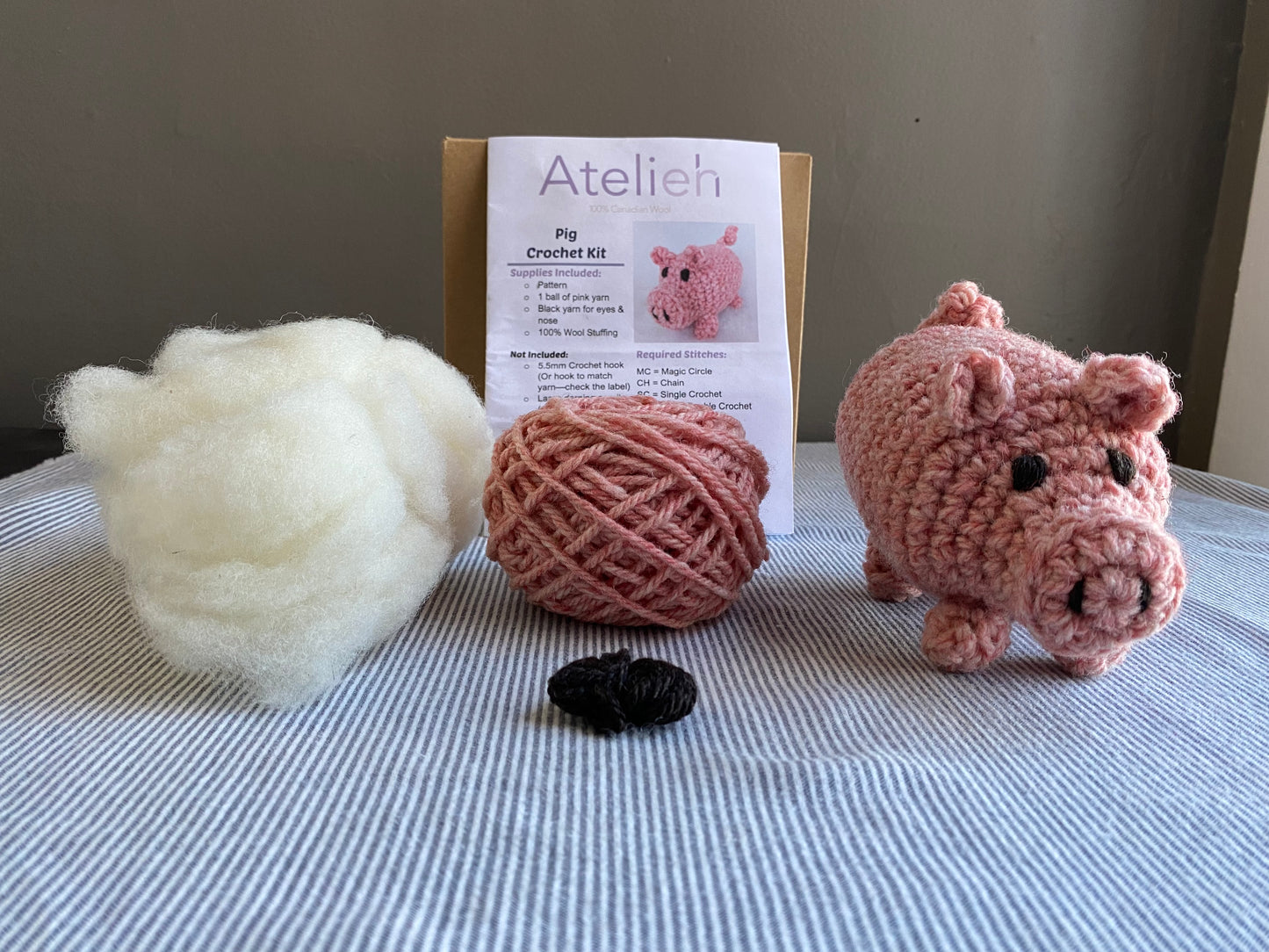 Canadian Wool Piglet Crochet Kit