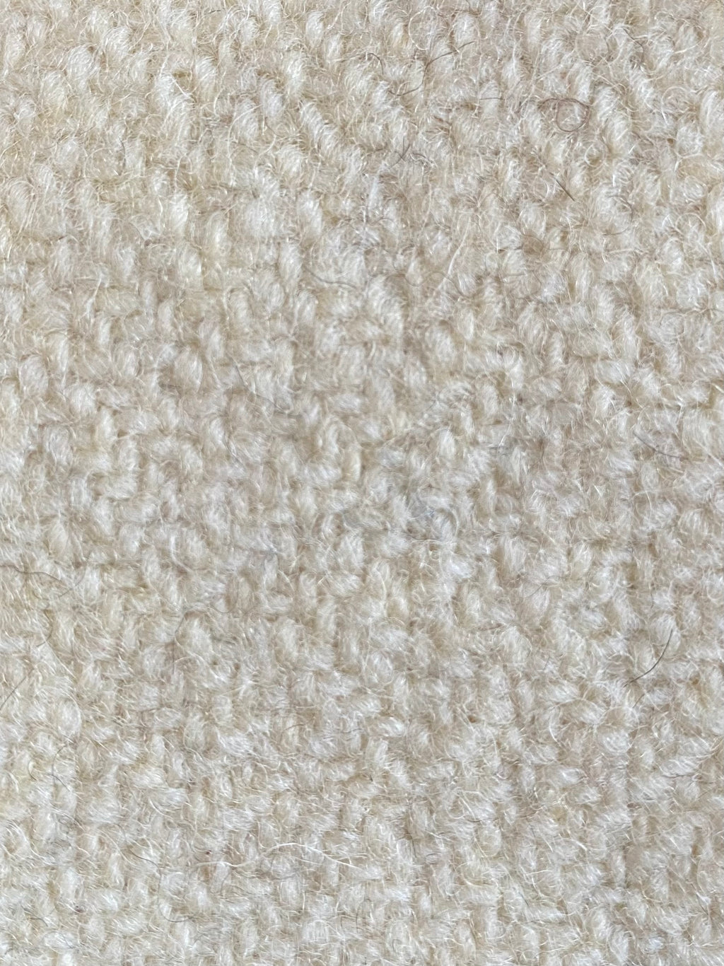 Undyed Creamy Blanket Weight Herringbone Canadian Wool Fabric